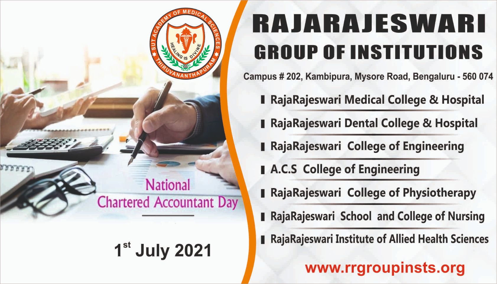 Chartered Accountants Day RajaRajeswari Dental College and Hospital