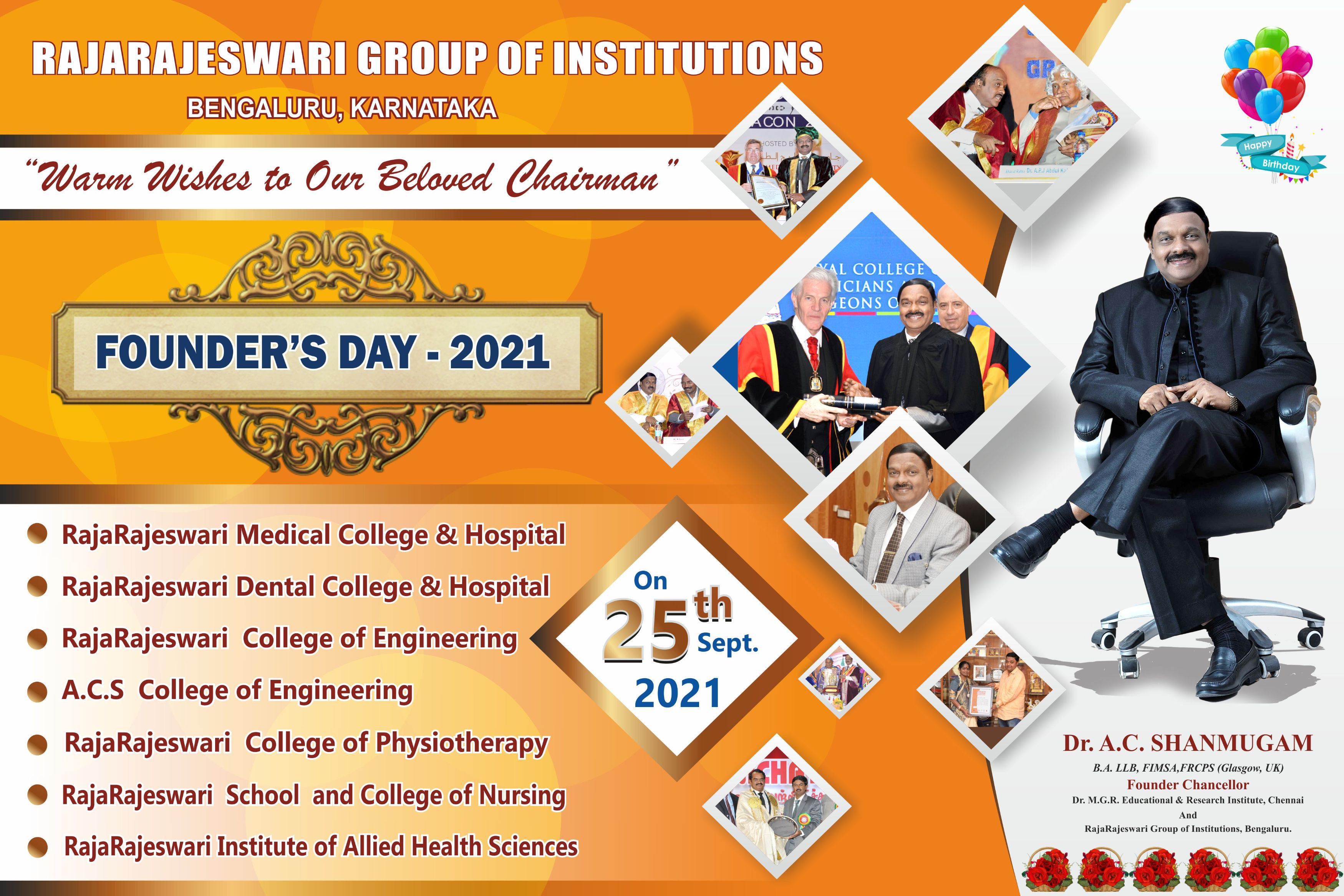 Founders Day 2021 RajaRajeswari Dental College and Hospital in